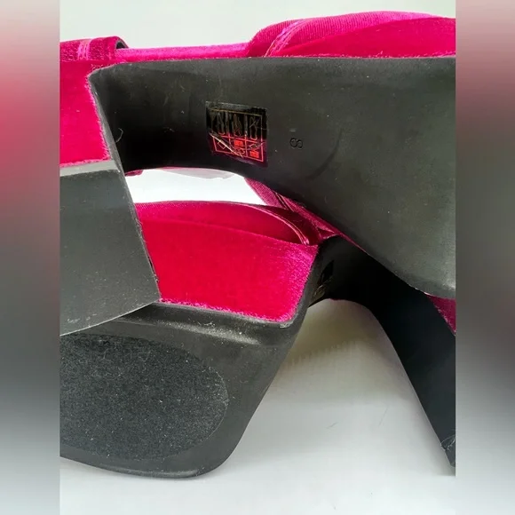 Jeffrey Campbell Low Down Platform Fuchsia Velvet - Picture 11 of 15